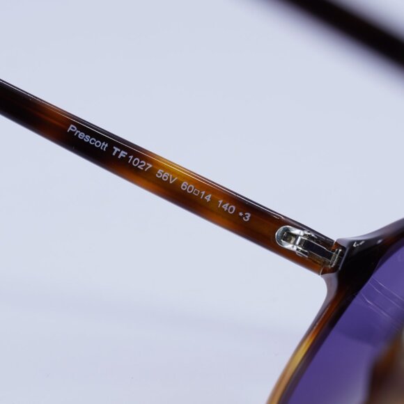 🕶️ New Tom Ford Prescott FT1027 56V Sunglasses - Havana Frame, Blue Lenses - Picture 6 of 8